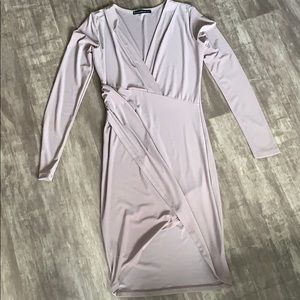 Tan/brown midi long sleeve dress